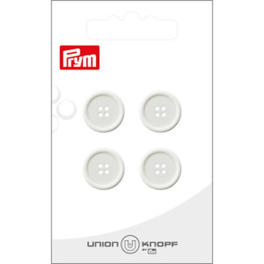 Prym Plastknapp Vit 15 mm - 4 st.