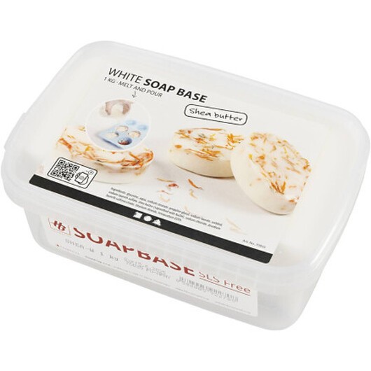 Tvålmassa med sheasmör, vit, 1 kg