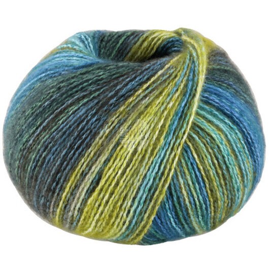 Lana Grossa Gianna Garn 5 Mörkblå/grön/turkos/mint/gulgrön