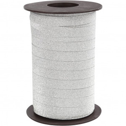 Presentband, silver, B: 10 mm, glitter, 100 m/ 1 pk.