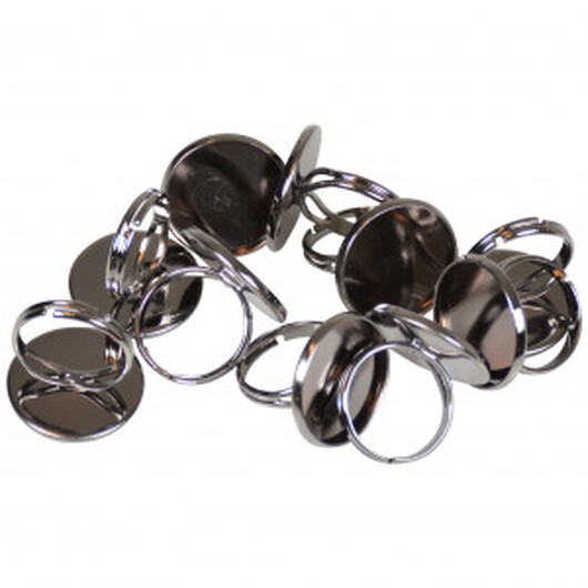 Infinity Hearts Fingerring DIY Järn Svart 20mm - 10 st