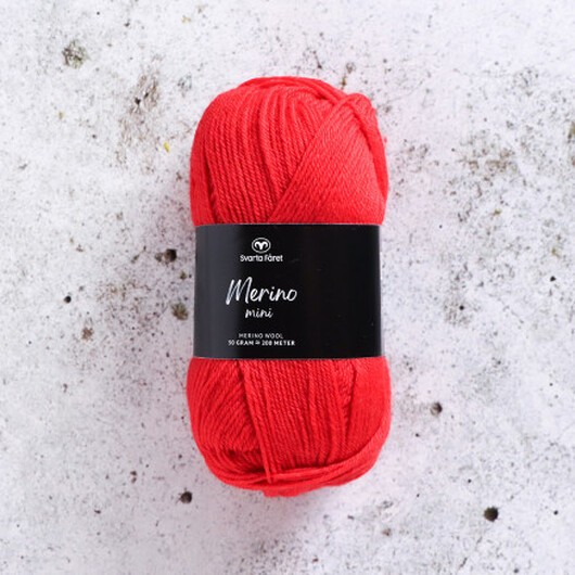 Svarta Fåret Merino Mini Garn 122 Red Rooster