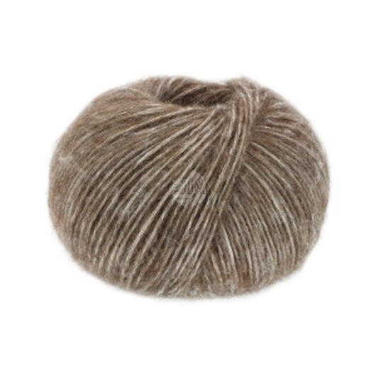 Lana Grossa Natural Alpaca Pelo Garn 008 Mörkbrun Fläckig