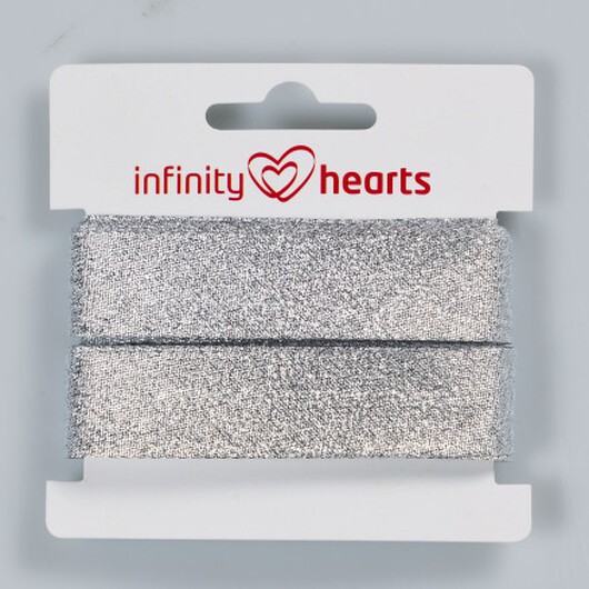 Infinity Hearts Lurex Kantband/Snedslå 40/20mm 01 Silver