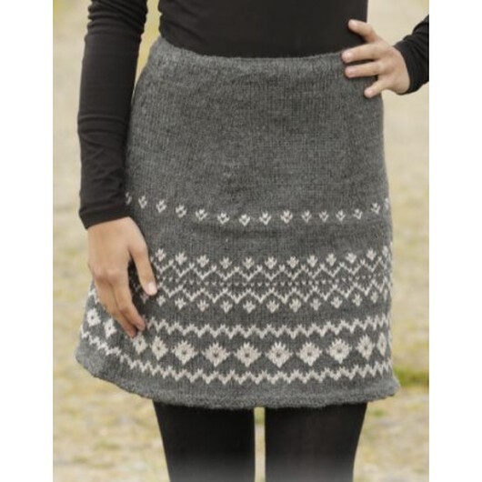 Diamond Twist by DROPS Design - Kjol Stick-mönster strl. S - XXXL