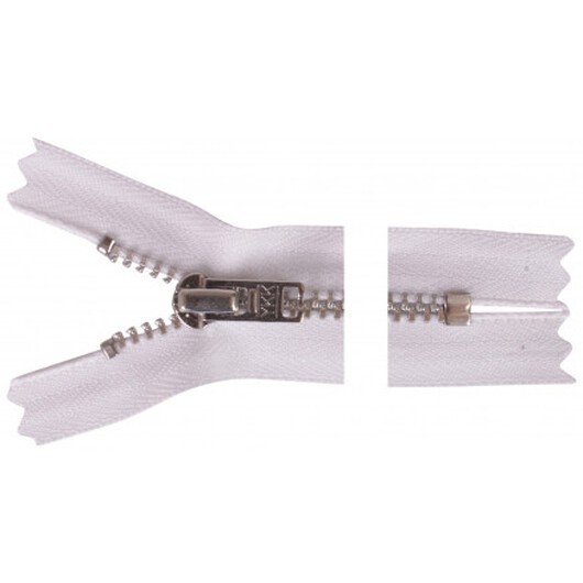 YKK Dragkedja/Blixtlås Aluminium 22cm 4mm Vit