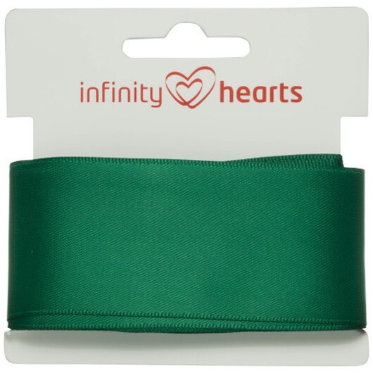 Infinity Hearts Satinband Dubbelsidigt 38mm 587 Mörk Grön - 5m