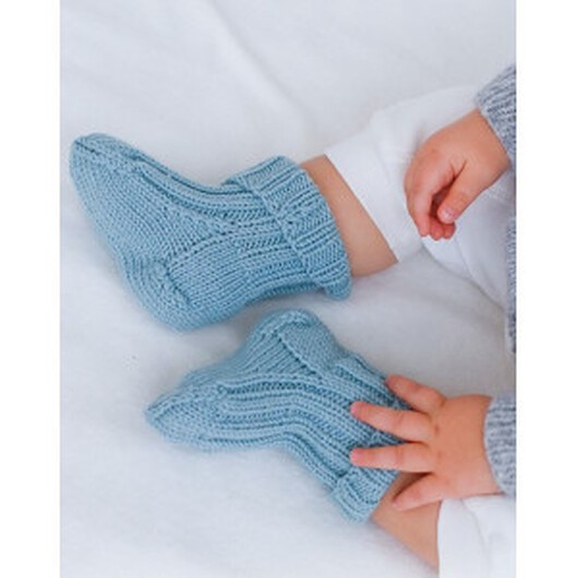 Dream in Blue Socks by DROPS Design - Baby sockar Stickmönster str. 1/ - 1/3 mdr
