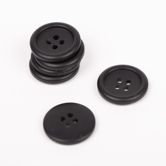 Drops Button Matt Svart 18mm 817 - 50 st.