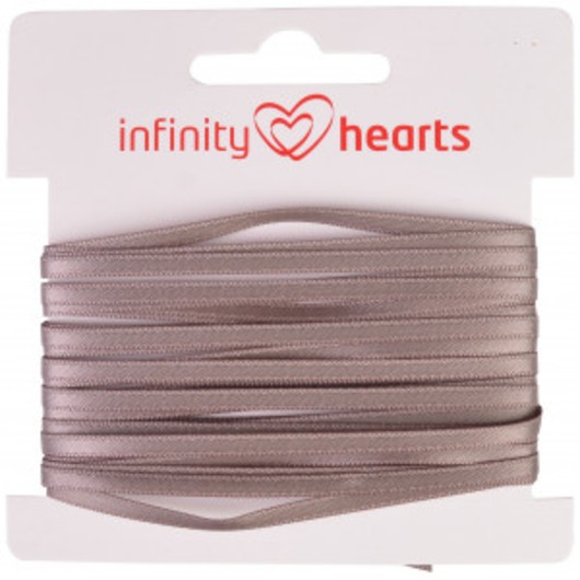 Infinity Hearts Satinband Dubbelsidig 3mm 017 Grå - 5m