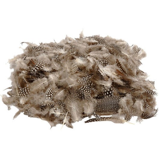 Pärlhönsfjädrar, ca. 1000 st., natur, 50 g/ 1 förp.
