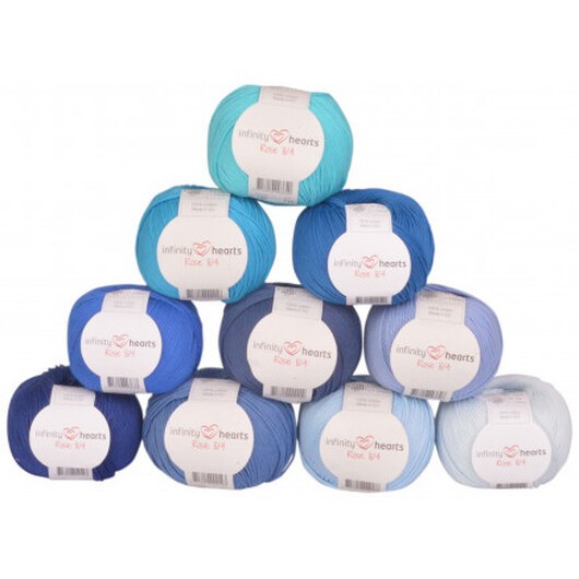 Infinity Hearts Rose 8/4 Garnpaket 17 Blå nyanser - 10 st