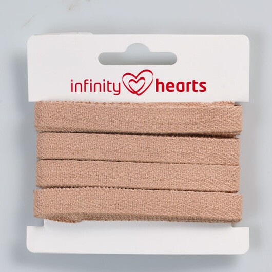 Infinity Hearts Bomullsband Fiskbensvävt 10mm 16 Sand - 5m