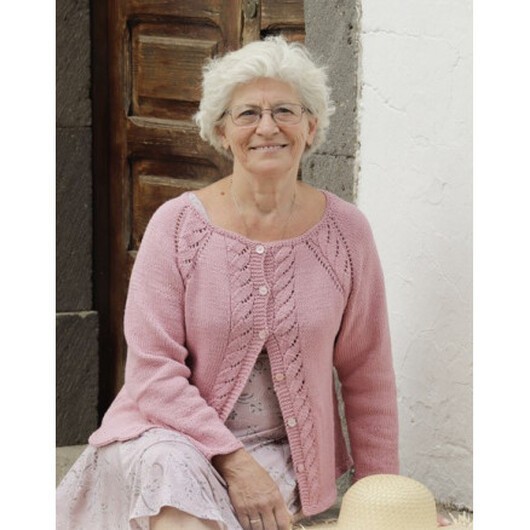 Peonia Cardigan by DROPS Design - Jacka Virkmönster str. S - XXXL