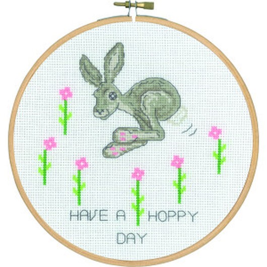 Permin Broderikit Have a Hoppy Day Ø18