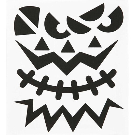 Klistermärken, Halloween - stora ansikten, ark 15x16,5 cm, 1 ark