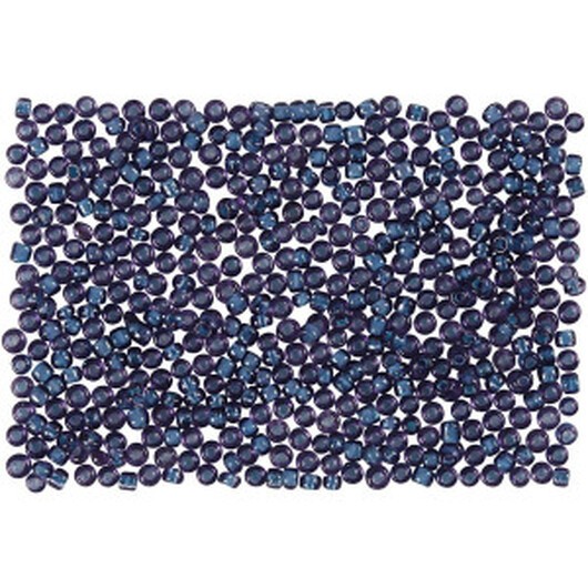 Rocaillepärlor, Dia. 1,7 mm, stl. 15/0, Hålstl. 0,5-0,8 mm, mörkblå, 500 g/ 1 påse