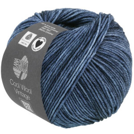 Lana Grossa Cool Wool Vintage Garn 7366 Mörkblå