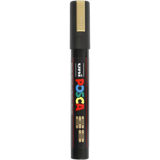 Posca Marker , nr. PC-5M, spets 2,5 mm, Medium, guld, 1 st.