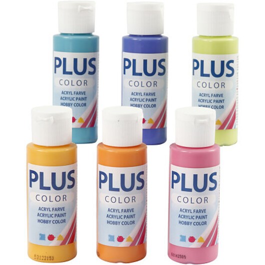 Plus Color Hobbyfärg, colorful, 6x60 ml/ 1 förp.