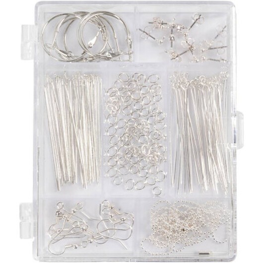 Startset Smycken, ca. 175 st., försilvrad, 1 set