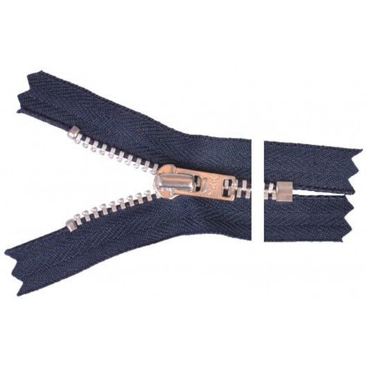 YKK Dragkedja/Blixtlås Aluminium 10cm 4mm Marin