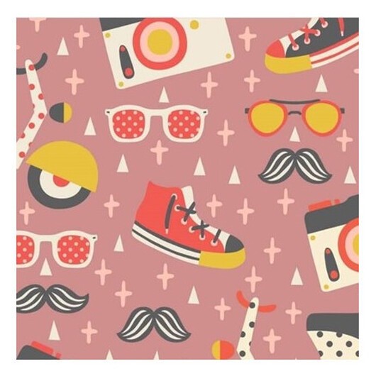 Bomullsjersey Print Tyg 150cm 004 Hipster - 50cm