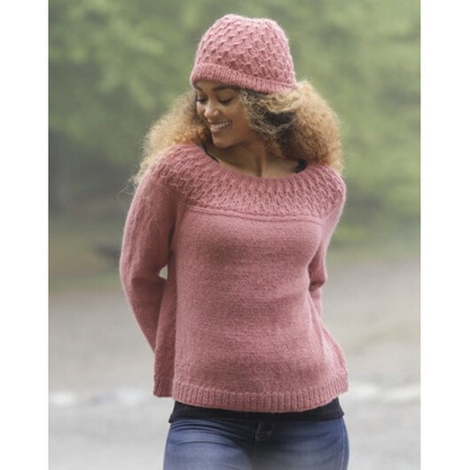 Namdalen by DROPS Design - Tröja och Mössa Stickmönster strl. S - XXXL