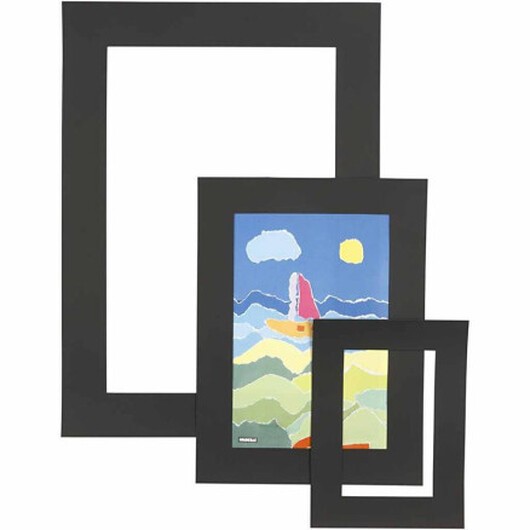 Passepartoutramar, tjocklek 0,4 mm, 270 g, svart, 75 st./ 1 förp.