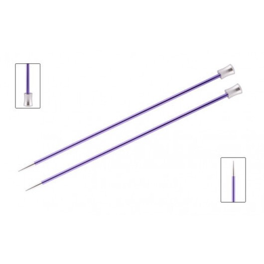 KnitPro Zing Stickor / Jumperstickor Aluminium 30cm 7,00mm / 11.8in US10Â¾ Amethyst