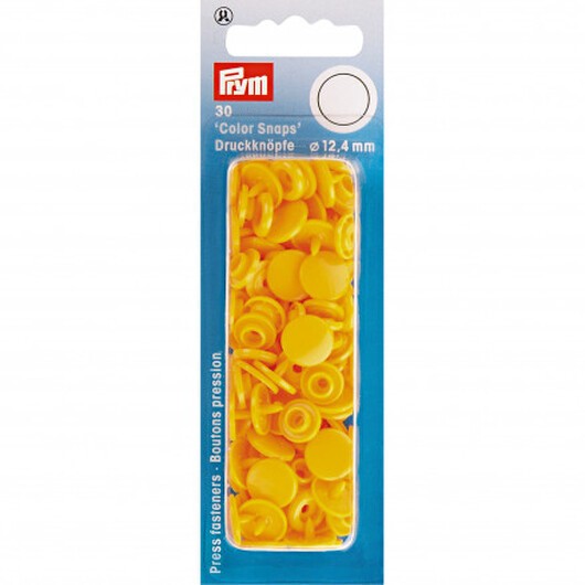 Prym Color Snaps Tryckknappar Plast Rund Gul 12,4mm - 30 st.