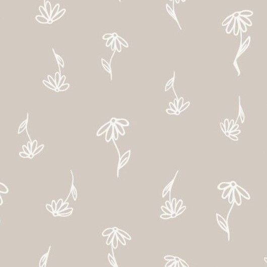 Bomullspoplin Blommor 150cm 008 - 50 cm