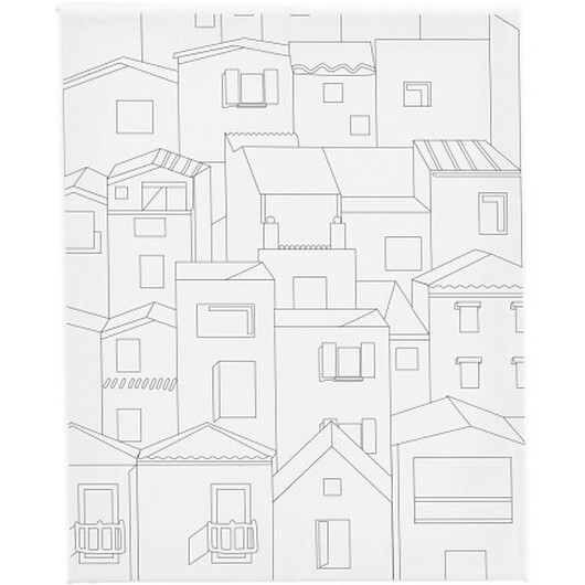 Canvas / Målarduk med tryck, City, D: 1,6 cm, storlek 24x30 cm, 360 g, 1 st.