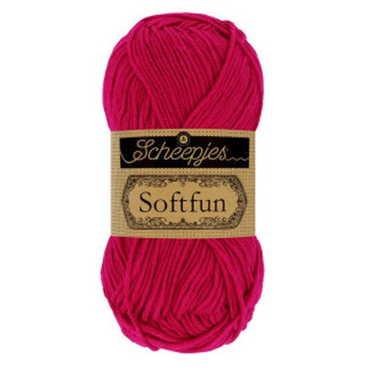 Scheepjes Softfun Garn Unicolor 2655 Cerise