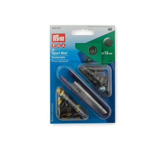 Prym Tryckknappar Sport Mini Svart Oxyd. 13mm - 10 st