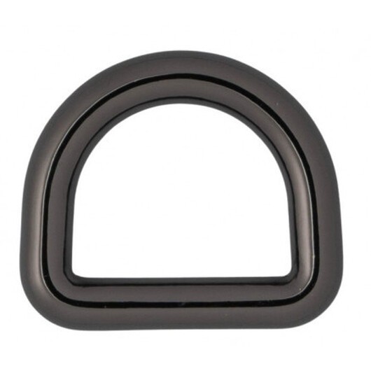 Infinity Hearts D-Ring Mässing Gunmetal 16x16mm - 5 st