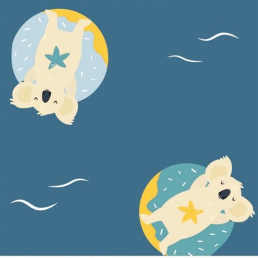 Bomullsjersey Print Tyg 150cm 004 Koala - 50cm