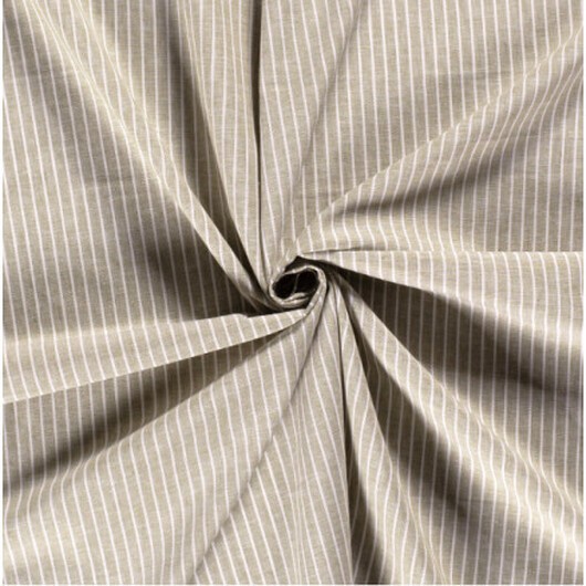 Lin/Bomull m/Ränder 145cm 026 Beige - 50cm