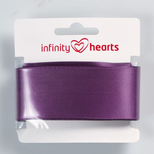 Infinity Hearts Satin Ribbon Dubbelsidigt 38mm 473 Mörklila - 5m