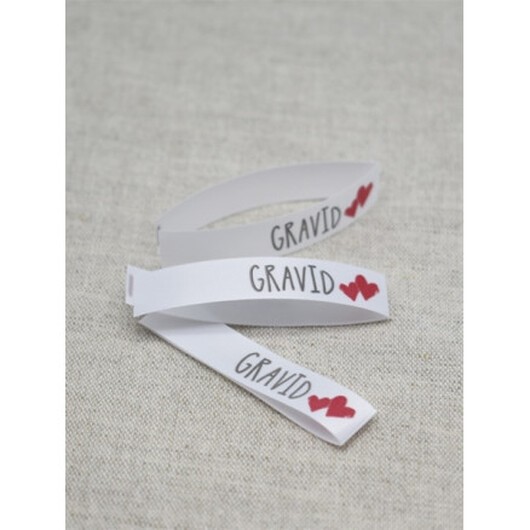 Etikett Gravid Vit - 5 st.