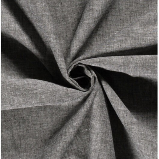 Lin/Bomull Melange Tyg 145cm 069 Mörkgrå - 50cm