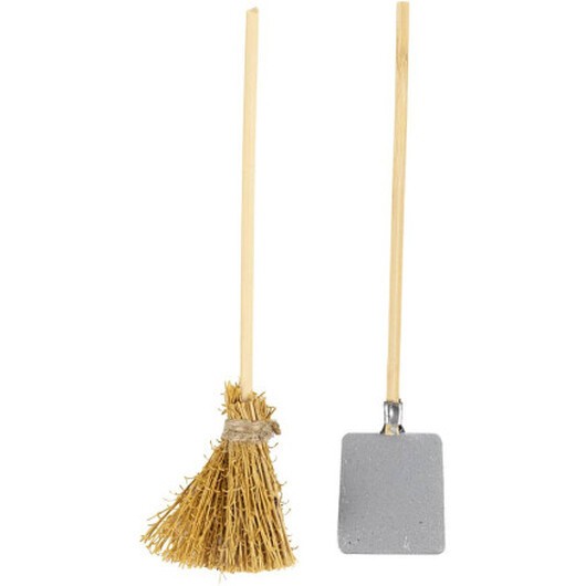 Spade och kvast, L: 11 cm, 1 frp.