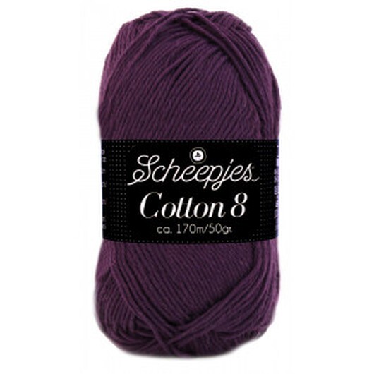 Scheepjes Cotton 8 Garn Unicolor 661 Mörk Lila