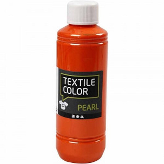 Textilfärg, orange, pärlemor, 250 ml/ 1 flaska
