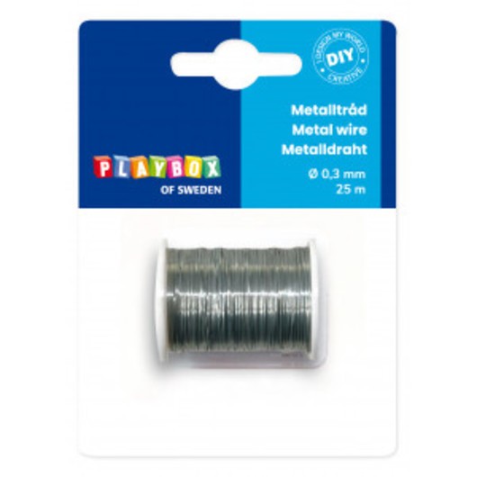 Playbox Metalltråd/Metallwire Silver 0,3mm 25m