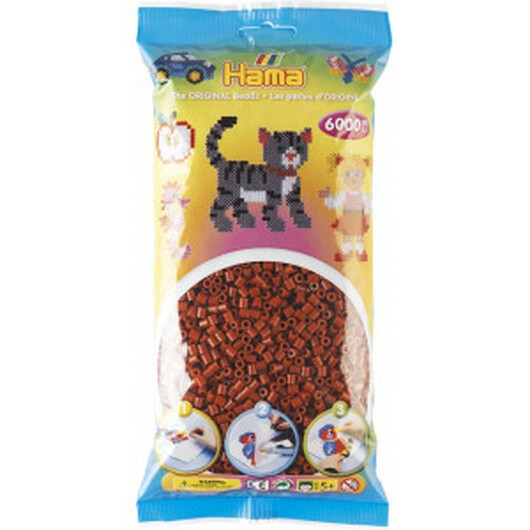 Hama Midi Pärlor 205-20 Rödbrun - 6000 st.
