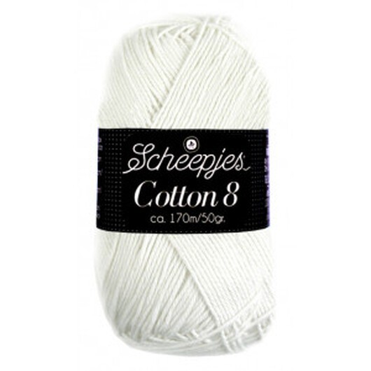 Scheepjes Cotton 8 Garn Unicolor 502 Vit