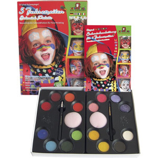 Eulenspiegel Ansiktsfärg med steg-för-stegbeskrivning, assorterade färger, 1 set