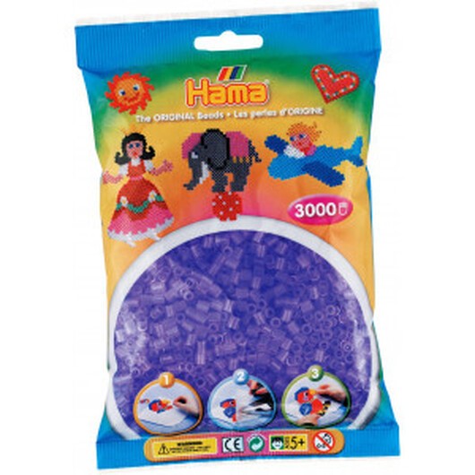 Hama Midi Pärlor 201-74 Transparent Syren - 3000 st.