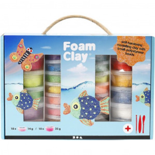 Foam ClayÂ® Presentask, mixade färger, 1 set